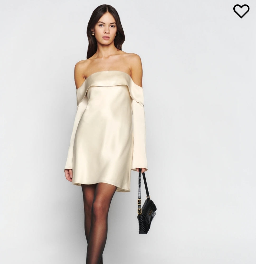 Reformation Maves Silk Almond Mini Dress
